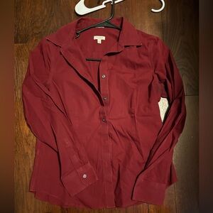 Talbots Deep Red Blouse